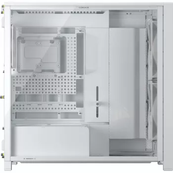 Corsair FRAME 5000D WOOD RS Mid-Tower PC-kotelo, valkoinen/pähkinäpuu, karkaistu lasi, ATX, E-ATX, Micro-ATX, Mini-ITX, teräs/muovi, pelaaminen