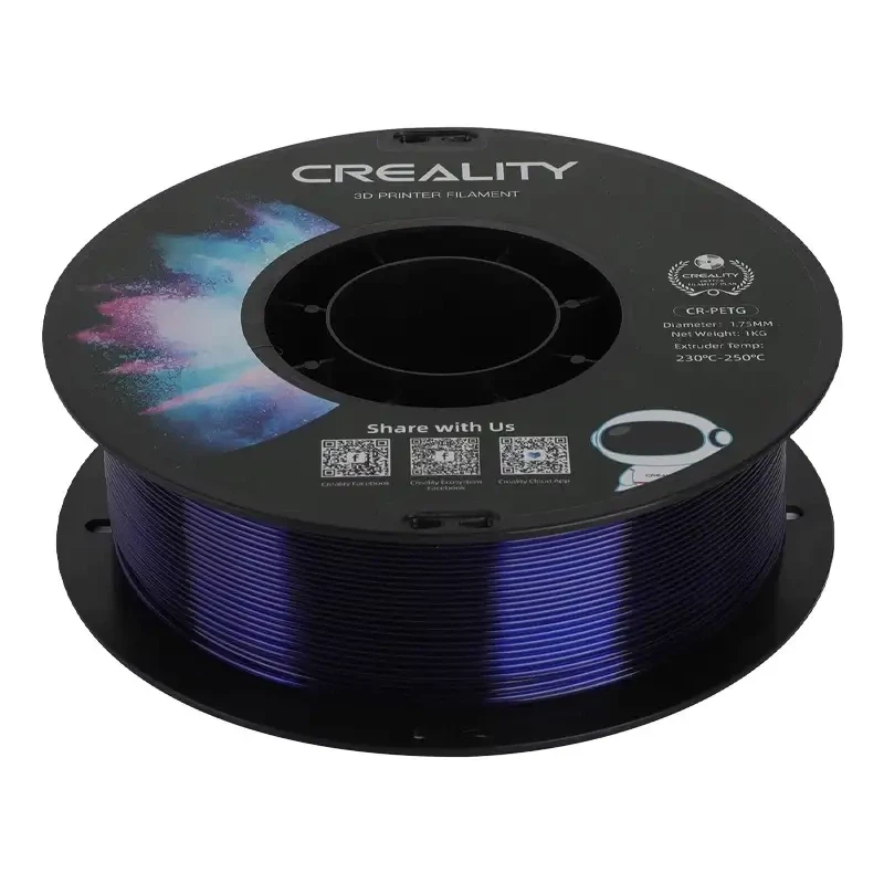 CR-PETG -filamentti Creality (läpinäkyvä sininen)
