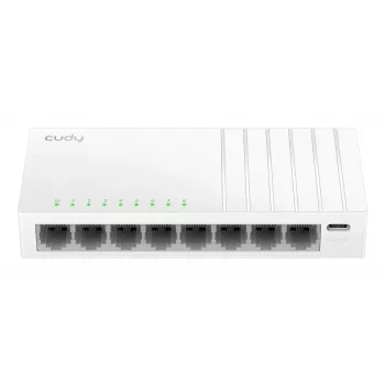 CUDY GS108U 8-porttinen gigabitin hallitsematon kytkin, metallikotelo, USB-C-virtalähde