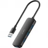 Cudy UH40A PortMate USB-A - 4-porttinen USB 3.0 -keskitin 5 Gbps vain data muovi kompakti musta