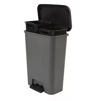 CURVER Decobin Duo poljinroskis 23+23L tummanharmaa/musta