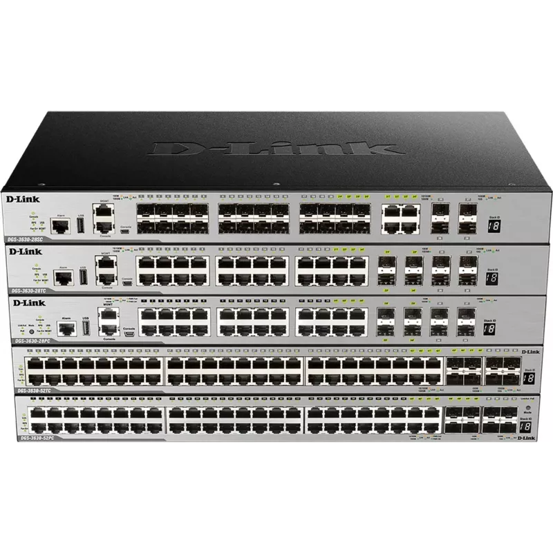 D-Link DGS-3630-52TC L3 Managed Stackable -kytkin - 48x Gigabit + 4x 10G SFP+, rack-asennus