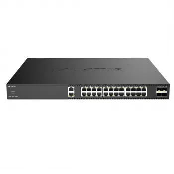 D-Link DXS-1250-28YP/E Smart Managed Multi-Gigabit PoE++ -kytkin 4 x 25G SFP28 -uplink