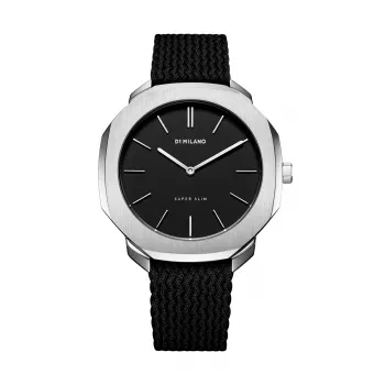 D1 Milano SSPL01 unisex Ultra Thin kvartsikello 36mm hopea ruostumaton teräs