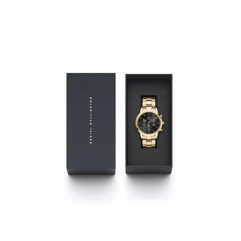 DANIEL WELLINGTON Classic miesten kello 42 mm rosekulta musta nahka DW00100641