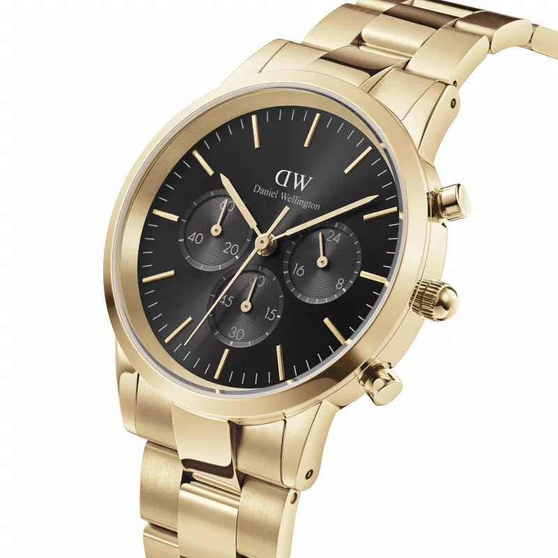 DANIEL WELLINGTON Classic miesten kello 42 mm rosekulta musta nahka DW00100641