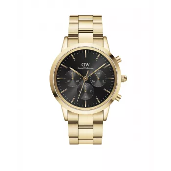 DANIEL WELLINGTON Classic miesten kello 42 mm rosekulta musta nahka DW00100641