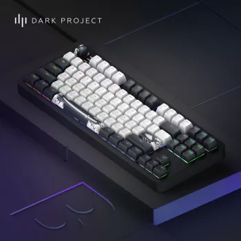 Dark Project Tamsus ALU87B Bushido mekaaninen näppäimistö, G3MS Moonstone -kytkin, QWERTY englanninkielinen asettelu, hot-swappable, RGB, USB-C, alumiinikotelo