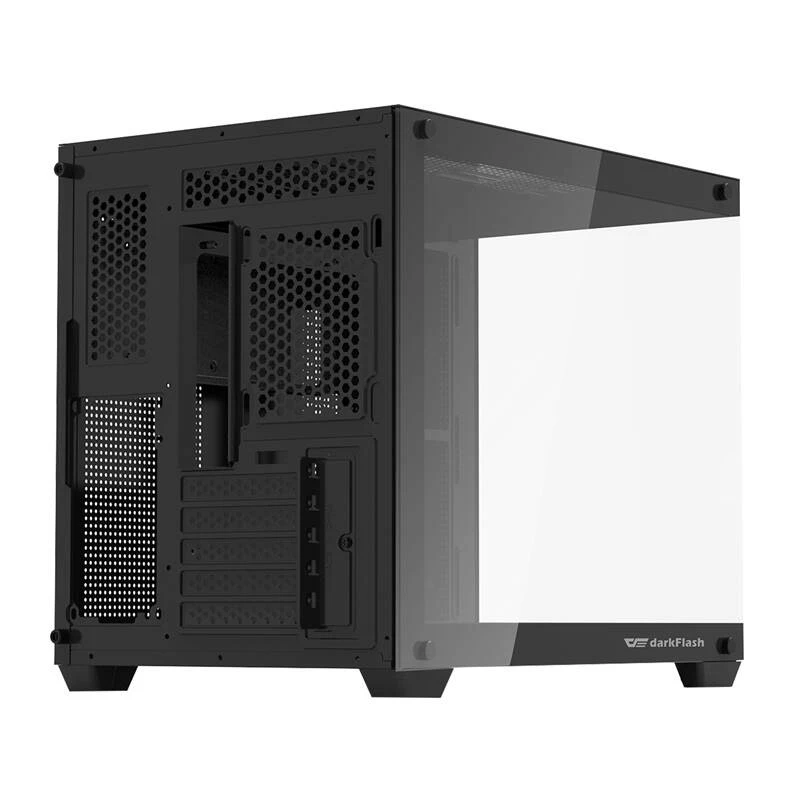 Darkflash C285MP Mid-Tower PC-kotelo, karkaistu lasisivupaneeli, ATX, musta