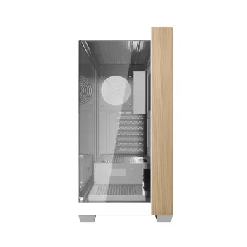 Darkflash DS900W valkoinen Mid-Tower-tietokonekotelo, ATX, karkaistu lasi, ilman tuulettimia