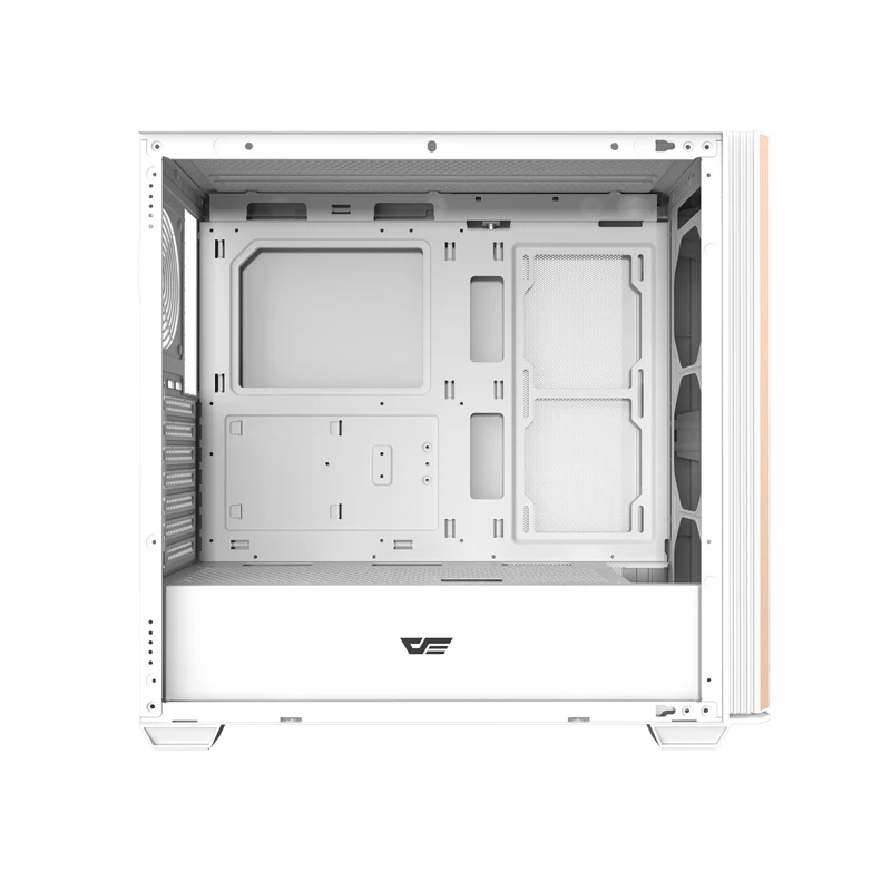 Darkflash DS900WS ATX Mid-Tower tietokonekotelo, valkoinen, Tempered Glass, ei tuulettimia