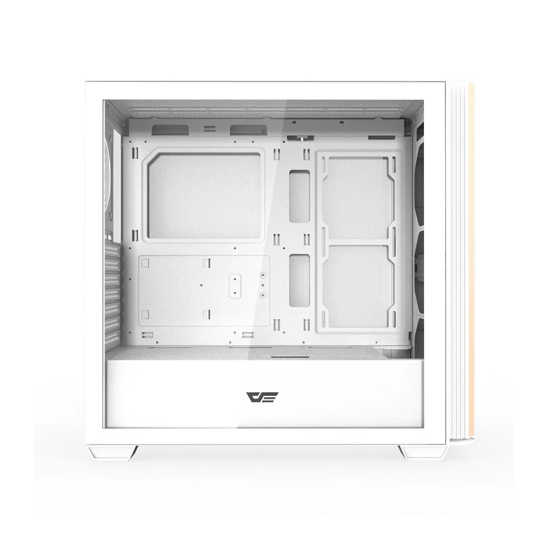Darkflash DS900WS ATX Mid-Tower tietokonekotelo, valkoinen, Tempered Glass, ei tuulettimia