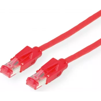 Dätwyler Cat.6 S/FTP -verkkokaapeli, RJ45–RJ45, 10 m, halogeeniton, punainen