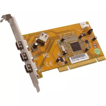 Dawicontrol DC-1394 PCI Express FireWire 400 -sovitinkortti, 2 ulkoista + 1 sisäistä porttia, VIA VT6306, low profile -pidike