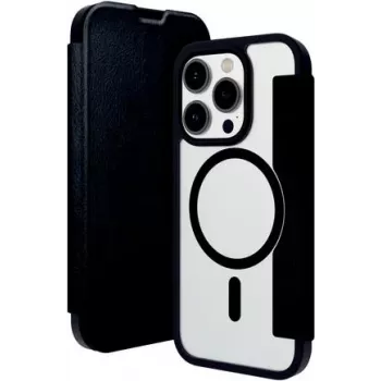dbramante1928 Helsinki MagSafe Folio -kotelo iPhone 15 Pro -puhelimelle, musta nahka ja 3 korttipaikkaa HE61CLBL1882
