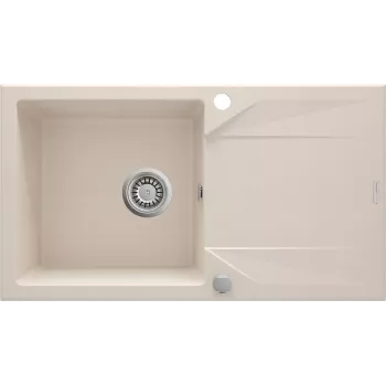 DEANTE 1-altainen graniittikomposiittipesusallas kuivauskaiteella - musta (Nero) 780x440mm