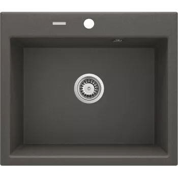 DEANTE 1-altainen graniittikomposiittinen keittiöallas kuivauskaivolla, grafiitti, upotettava, 450 mm alakaappi