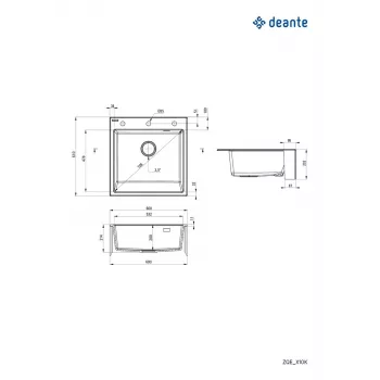 DEANTE 1-altainen graniittinen pesuallas ZQE A10K