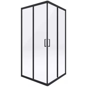 DEANTE kulmasuihku 90 cm, mattamusta, kaksinkertaiset liukuovet