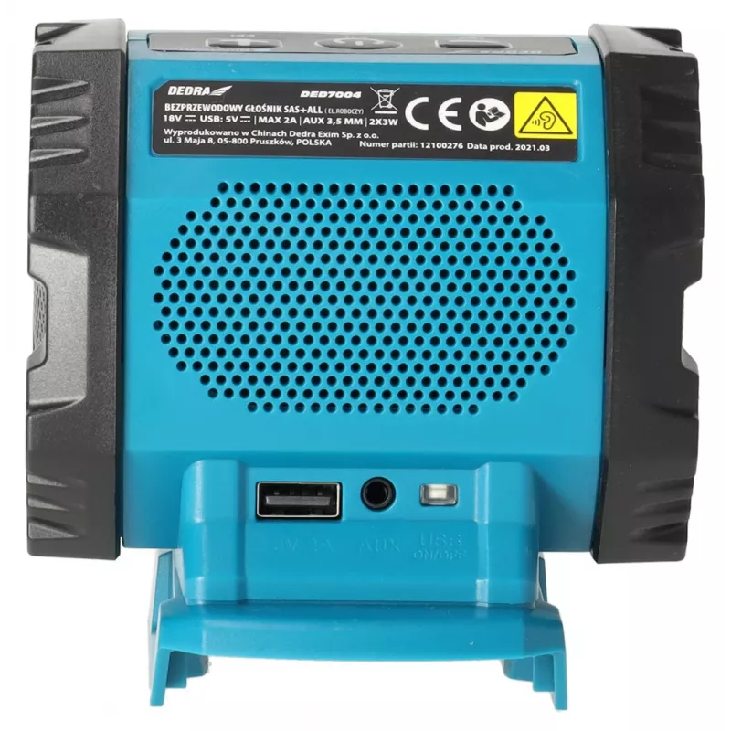 DEDRA DED7004 kannettava Bluetooth-kaiutin 20W sininen IPX5 TWS FM USB-C