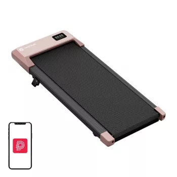 DeerRun Q2 Urban sähköinen juoksumatto (pinkki) - taitettava 12 km/h juoksumatto LED-näytöllä ja Bluetoothilla