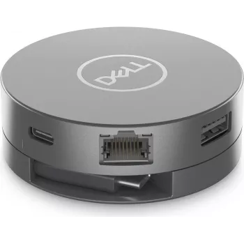 Dell 6-in-1 USB-C-moniporttisovitin DA305Z - HDMI, DisplayPort, VGA, USB-A, USB-C PD, gigabit Ethernet
