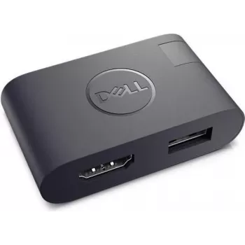Dell DA20 USB-C mobiiliadapteri - HDMI, VGA, Gigabit Ethernet, USB 3.0, musta V1J4H