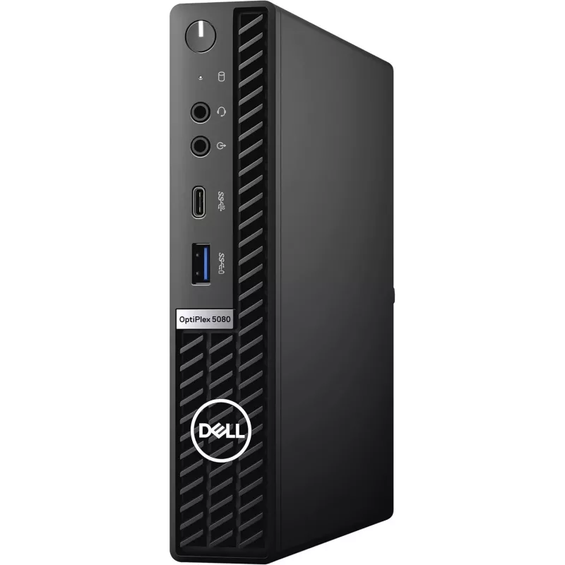 Dell OptiPlex 5080 Micro pöytätietokone, Intel Core i5-10500T, 12GB RAM, 256GB SSD, Windows 10 Pro, musta (kunnostettu)
