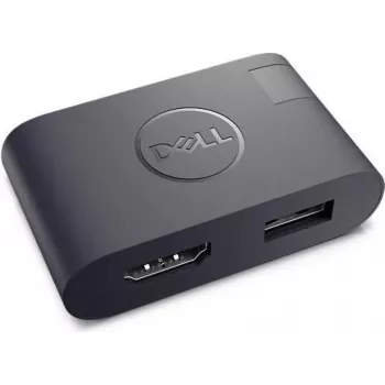Dell USB Type-C - HDMI/USB Type-A -sovitin (DA20) – 4K HDMI, USB 3.0, musta