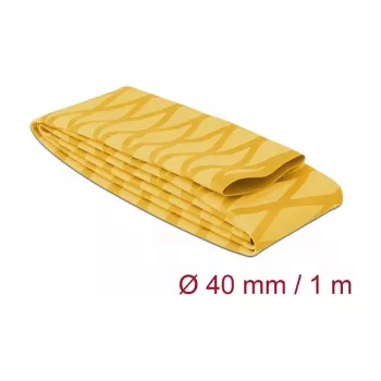 Delock 19605 lämpökutistussukka, X-kuvio liukumaton, 1 m x 40 mm, keltainen