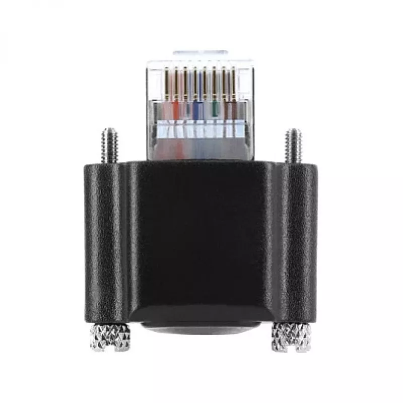 Delock 4 m GigE-kamerakaapeli Cat.6 S/FTP RJ45 90° kulma screw-lock - RJ45 suora - musta