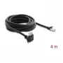 Delock 4 m GigE-kamerakaapeli Cat.6 S/FTP RJ45 90° kulma screw-lock - RJ45 suora - musta