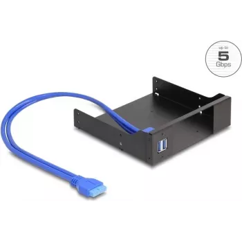 Delock 5,25 tuuman metalliasennuskehys Slim-Bay-vaihtokehyksille USB 5 Gbps (18006)