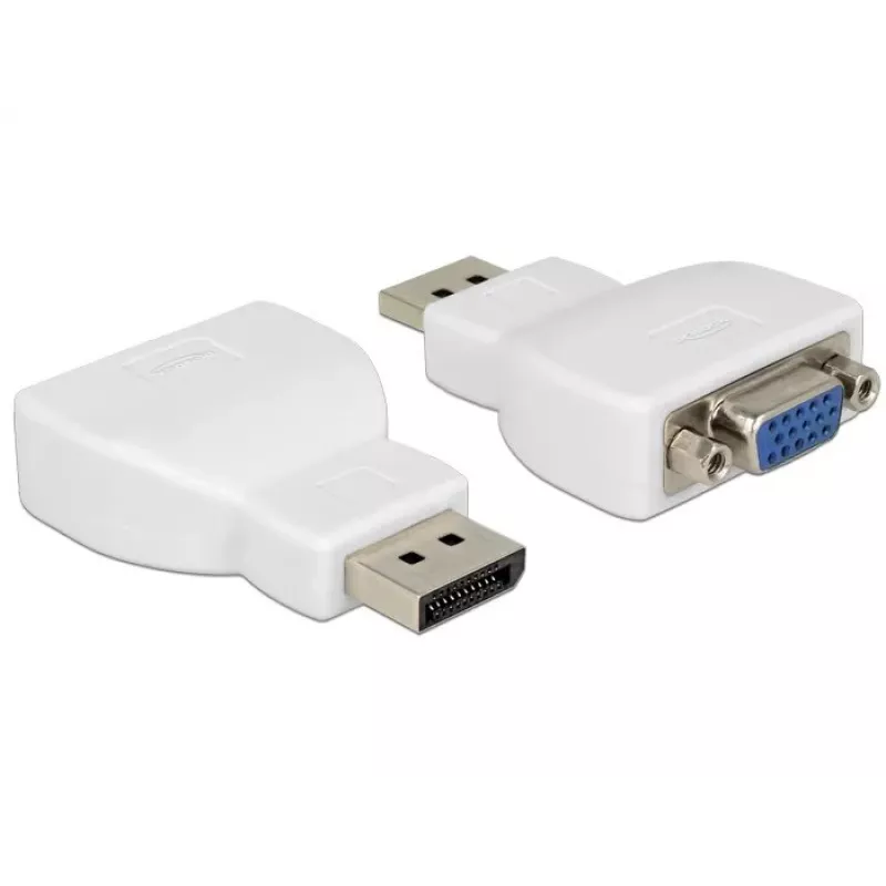 DELOCK sovitin DisplayPort 1.1 uros VGA naaras valkoinen