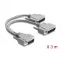 Delock adapteri Y-kaapeli sarja RS-232 LFH D-Sub HD 60-napainen uros 2x D-Sub 25-napainen uros 0.3m harmaa