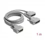 Delock adapteri Y-kaapeli sarjaportti RS-232 LFH D-Sub HD 60-pin uros 2x D-Sub 25-pin uros, 1 m, harmaa