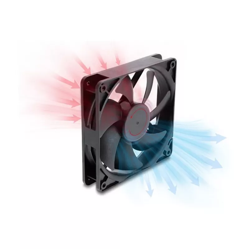Delock aksiaalituuletin 48 V DC 120 x 120 x 25 mm 2-pin-liitin musta