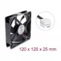 Delock aksiaalituuletin 48 V DC, 120 x 120 x 25 mm, 4-pin PWM, musta
