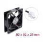 Delock aksiaalituuletin 48 V DC, 92 x 92 x 25 mm 2-pin-tuuletinliittimellä, musta