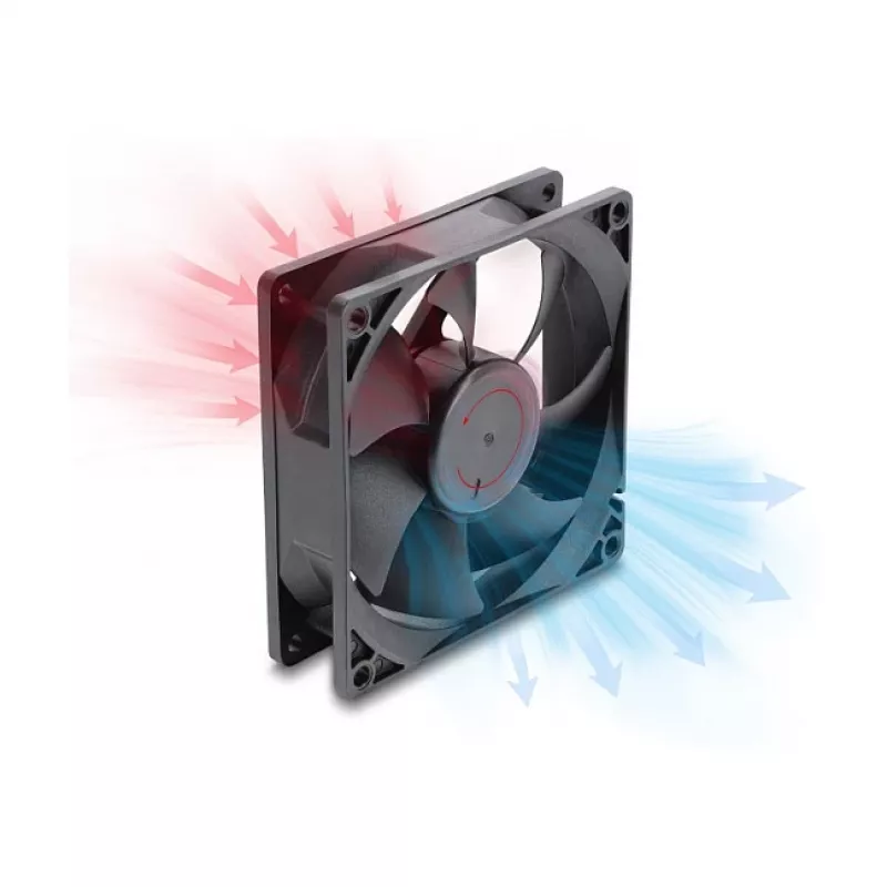 Delock aksiaalituuletin 48 V DC 92x92x25 mm 4-napainen PWM (67452), musta