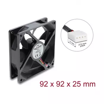Delock aksiaalituuletin 48 V DC 92x92x25 mm 4-napainen PWM (67452), musta