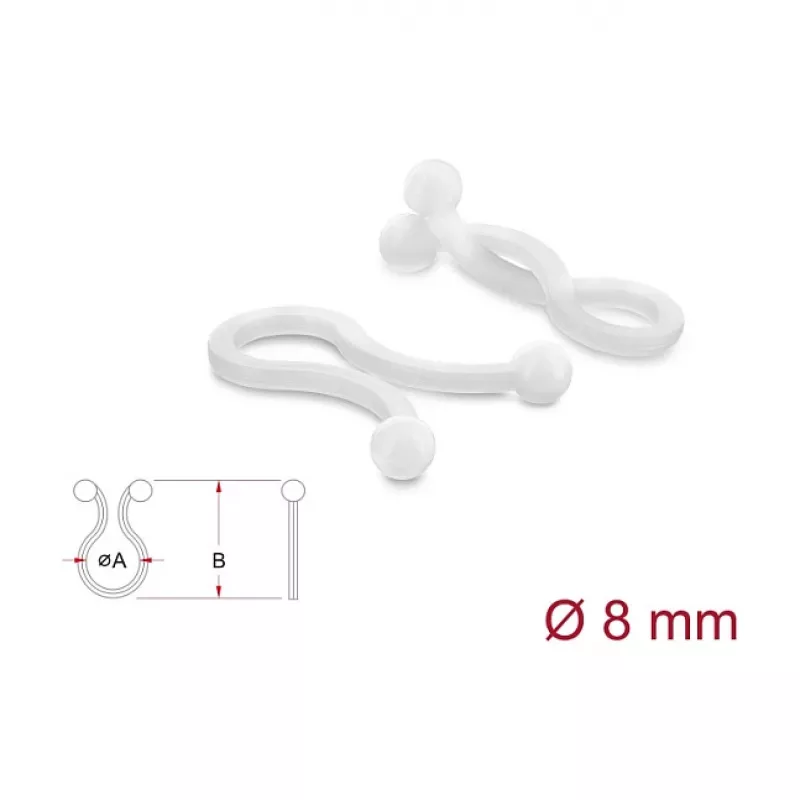 Delock kaapelin spiraaliletku 8 mm läpinäkyvä, 100 kpl