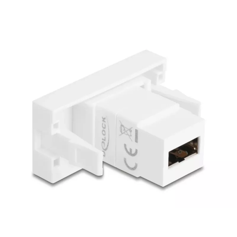 Delock Easy 45 -moduuli EASY-USB 2.0 Type-A naaras - EASY-USB Type-A naaras valkoinen 90866