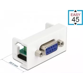Delock Easy 45 snap-in-moduuli 9-napainen D-Sub-liitäntä valkoinen RAL 9003 81348