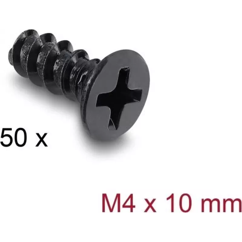Delock tuuletinsarja M4 x 10 mm 50 kpl musta 60988