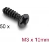 Delock tuulettimen ruuvisarja M3 x 10 mm, 50 kpl, musta 60986