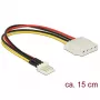 DeLOCK sisäinen virtasovitinkaapeli Molex 4-pin pistorasia Mini-Power 4-pin pistoke 15 cm 85456