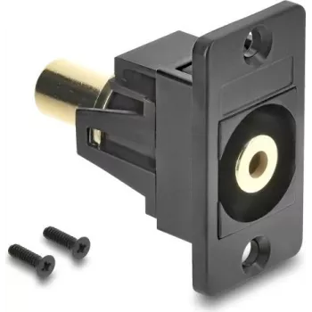 Delock paneeliasennus 3,5 mm 3-pin kuulokeliitäntä naaras-naaras kullattu musta 91207