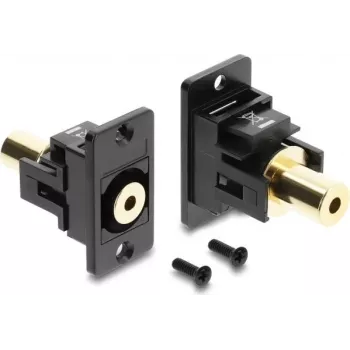 Delock paneeliasennus 3,5 mm 4-pin naaras-naaras kuulokeliitin, kullattu, musta 91223