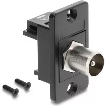DELOCK asennusadapteri IEC C14 uros - F-naaras, musta 91204